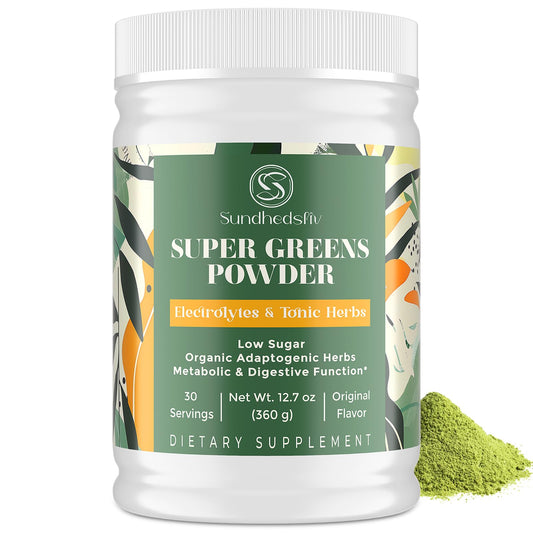 Sundhedsliv Super Greens Powder bottle exterior for daily vitality