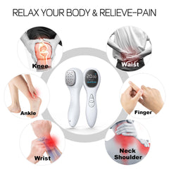SUNJIKA Red Light Wand in use on forearm for comfort and support.
