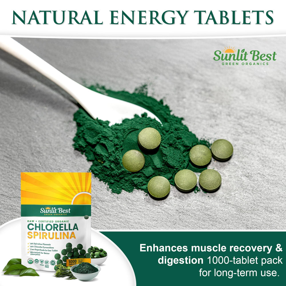 Sunlit Best Green Organics ingredients chart highlights chlorophyll vitamins and minerals