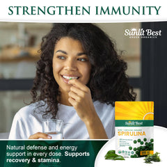 Sunlit Best Green Organics tablets dispensed in a small dish for easy access