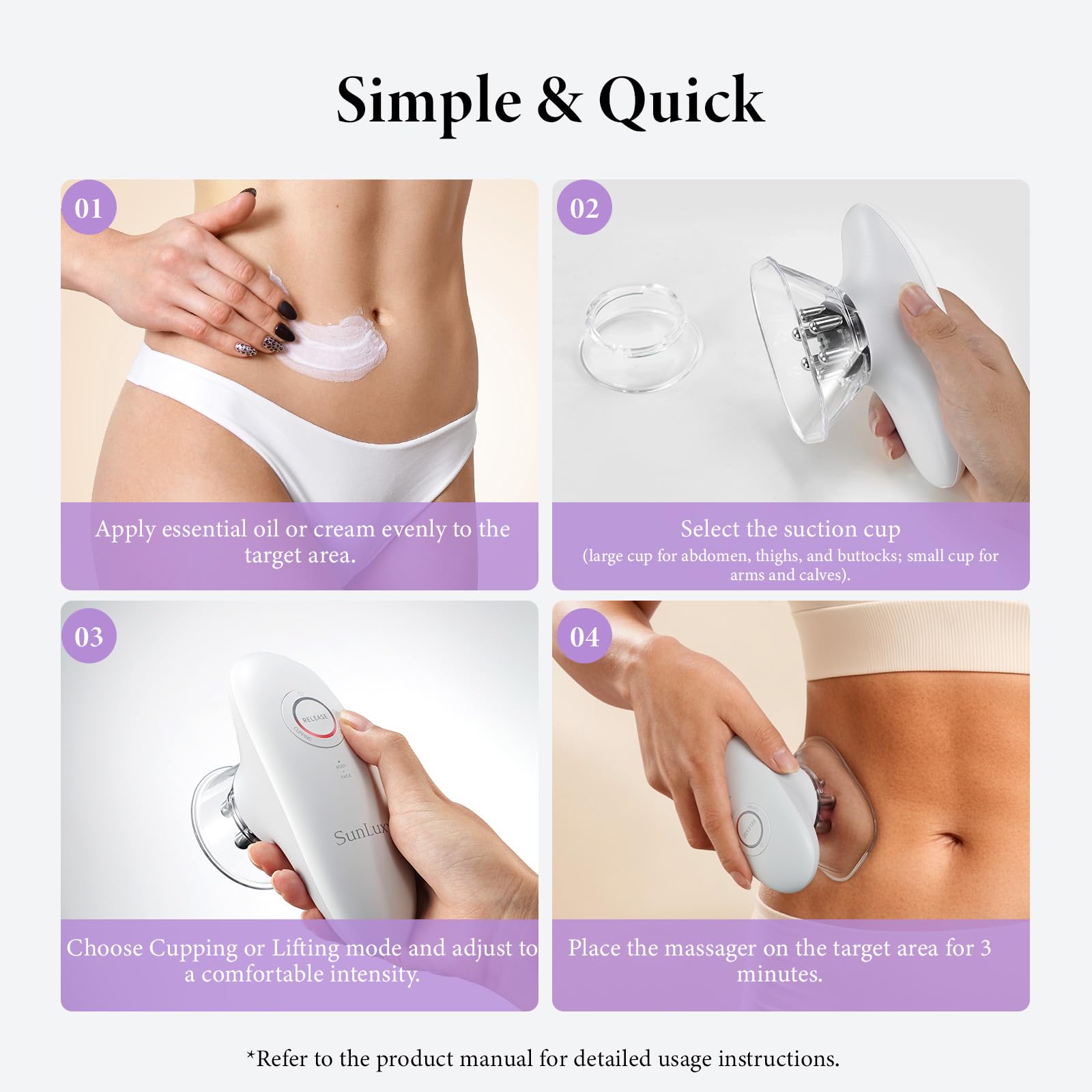 SUNLUXY control panel with adjustable intensities and settings