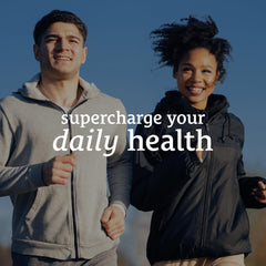 SUNMED Supergreens probiotics bottle highlights gut flora balance and vitality.