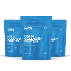 Sunna Supplements grass-fed halal collagen pack3 tub ready for daily collagen intake