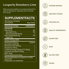 Sunny Within Longevity ingredients icons show NAD+, CoQ10, and B12 synergy.