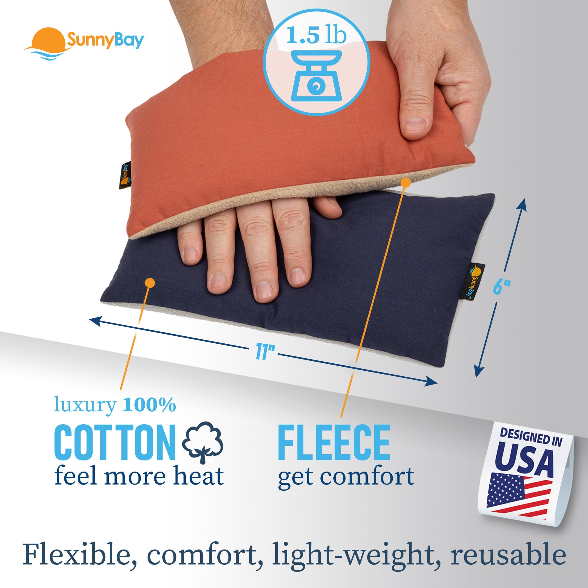 SunnyBay pack-of-2 heating pads ready for hot or cold therapy