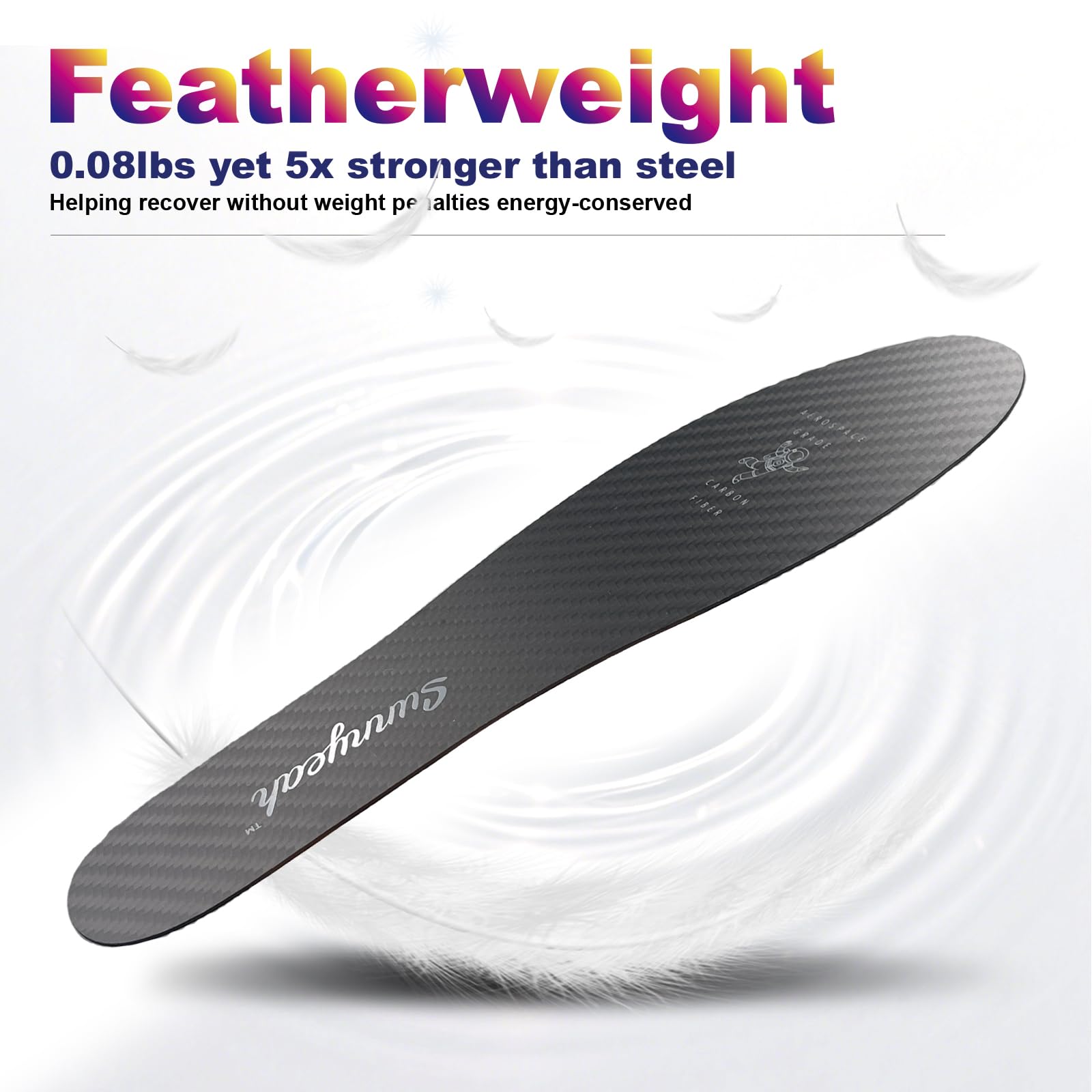 Sunnyeah carbon fiber insole lightweight design for daily wear and activity
