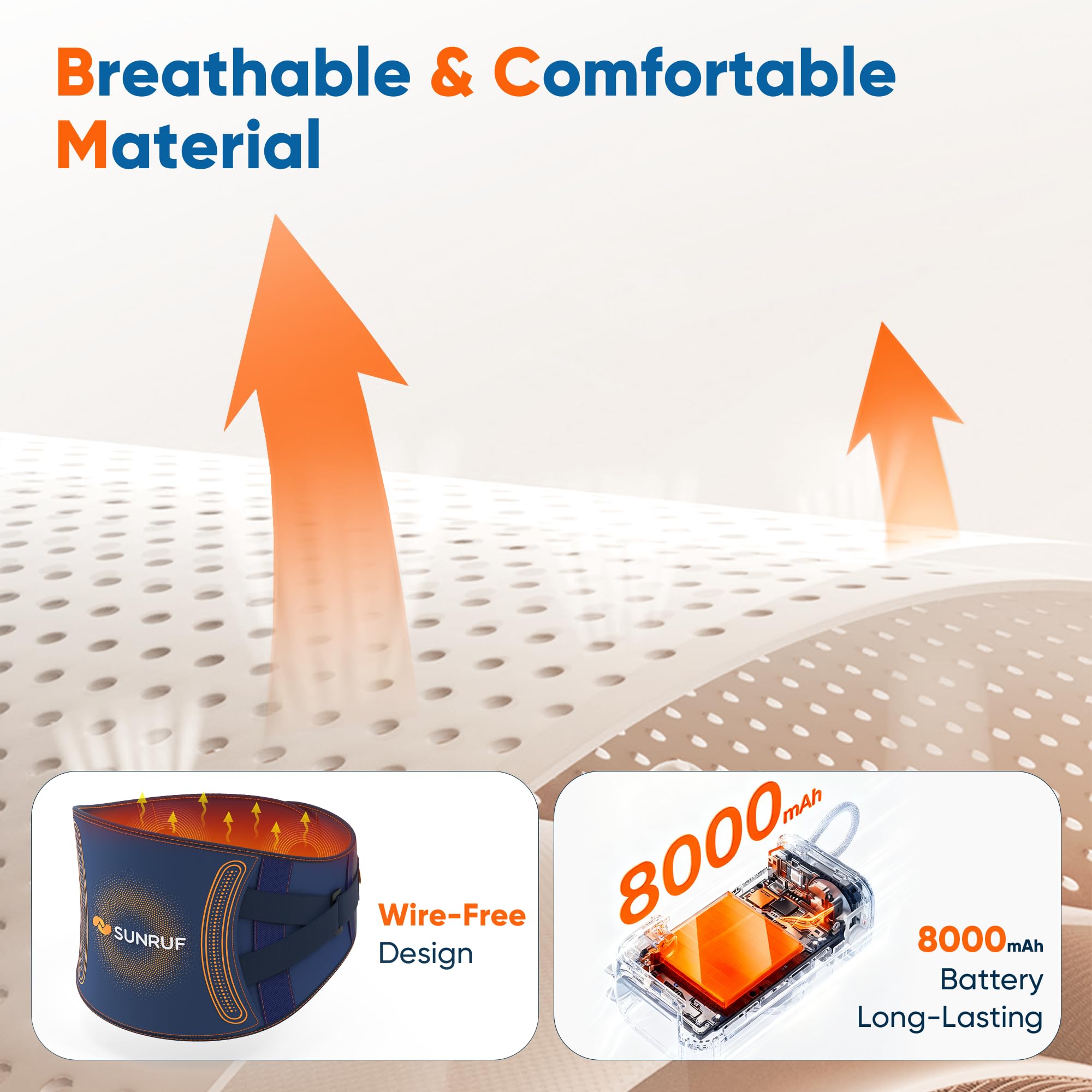 Sunruf elastic straps secure fit for lumbar support.