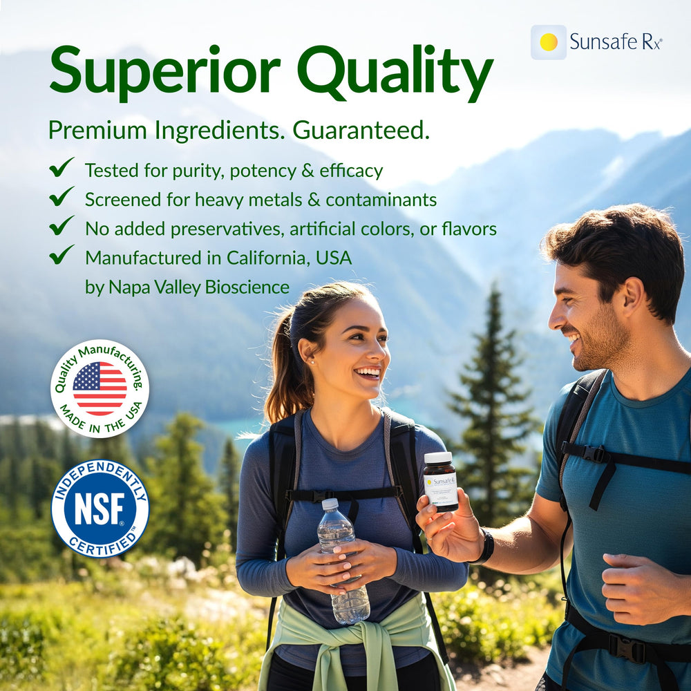 Sunsafe Rx packaging emphasizing eye health support.