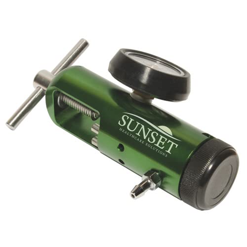 Sunset Healthcare regulator CGA 870 with 0-15 LPM flow for reliable home oxygen therapy