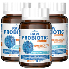 Sunshine & Rain Raw Probiotics bottle for daily gut support and vitality