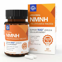 Sunshine & Rain Steady Energy bottle pour demonstrates on-the-go energy support with liposomal NMNH and NR