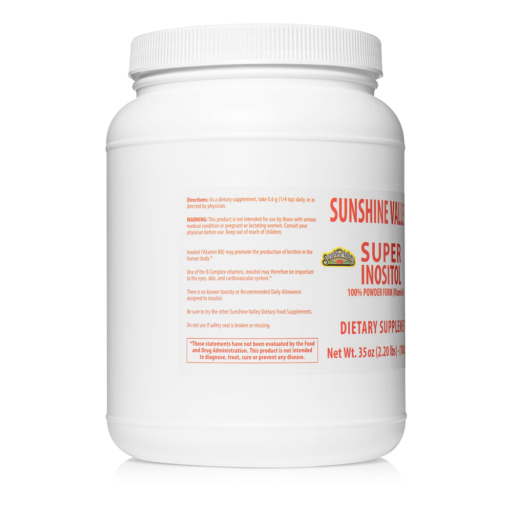 Sunshine Valley Inositol powder scoop ready for quick daily intake aiding hormonal balance