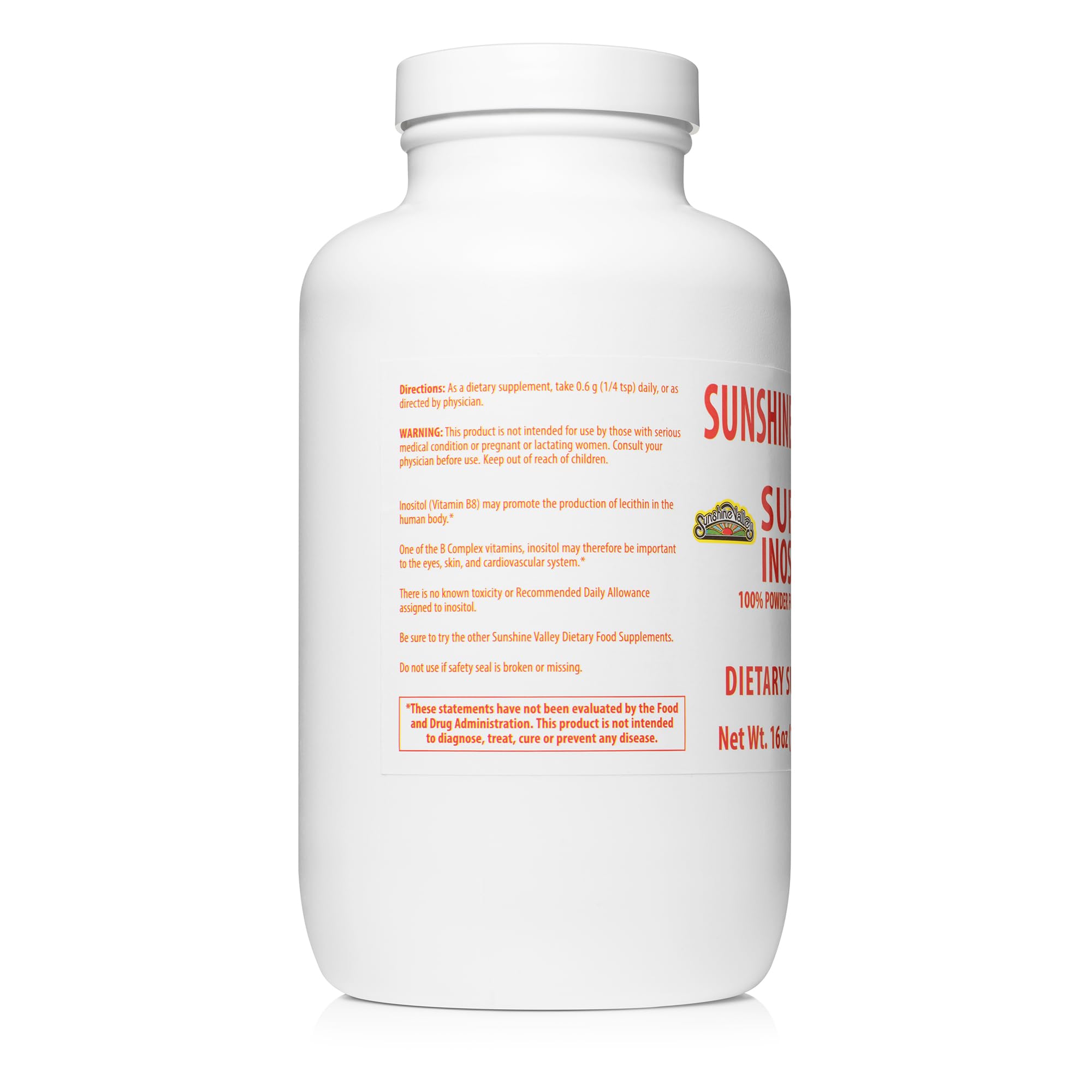 Sunshine Valley Super Inositol Powder mixed in water for quick integration.