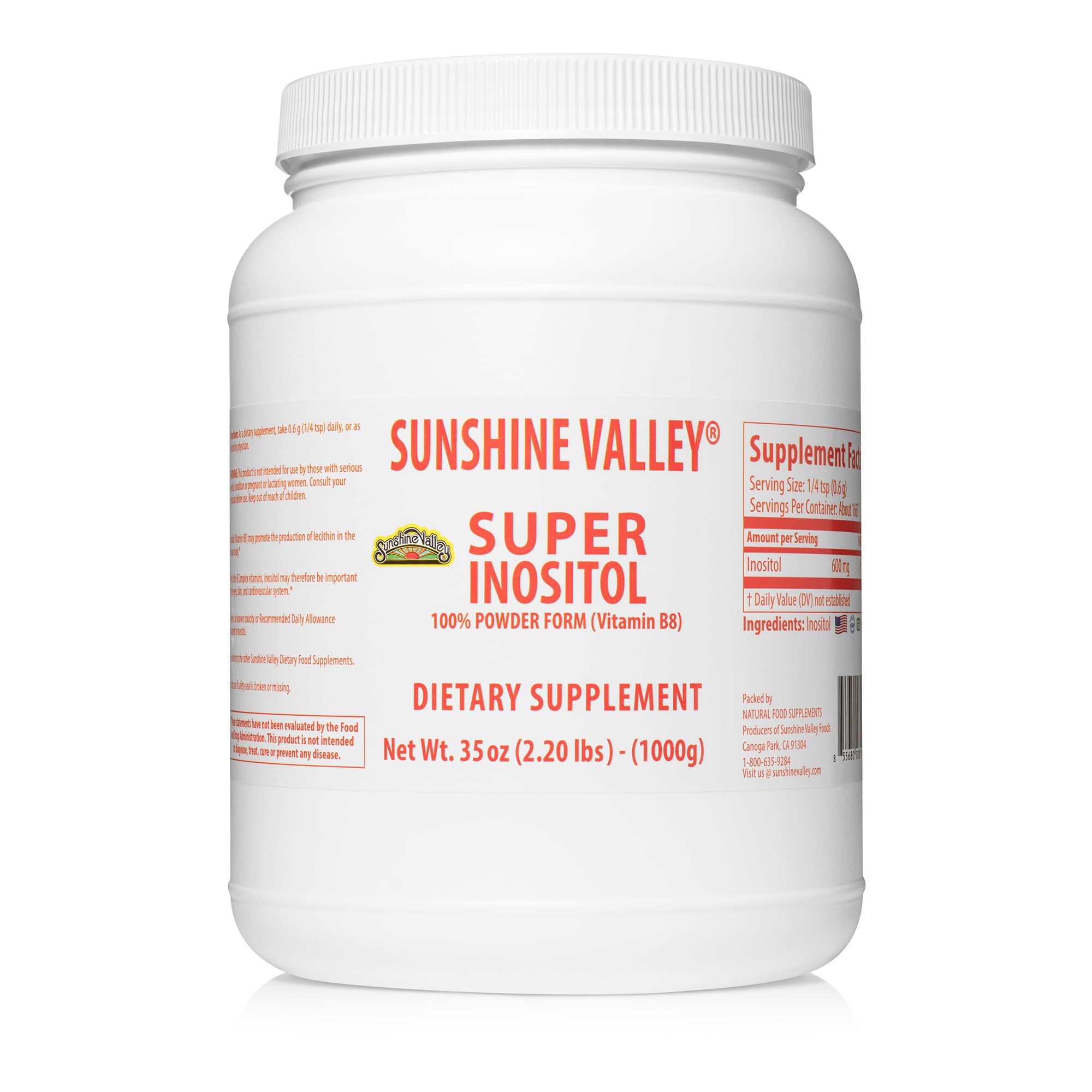 Sunshine Valley Super Inositol Powder bottle for daily wellness support