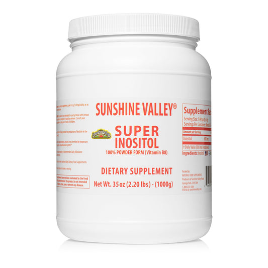 Sunshine Valley Super Inositol Powder bottle for daily wellness support