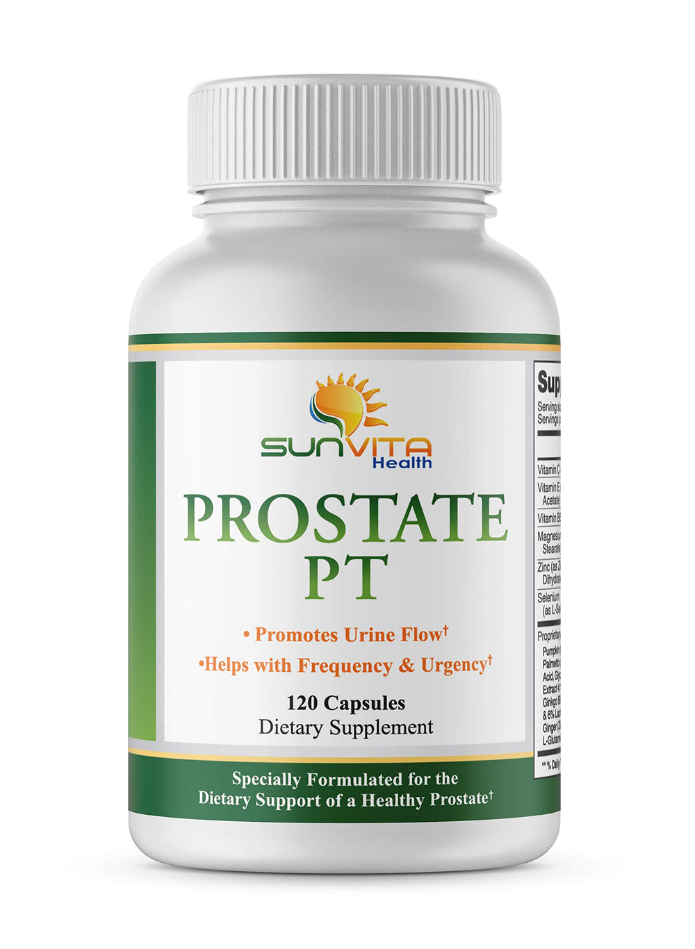 SunVita Health Prostate Formula bottle with soft capsules for daily comfort