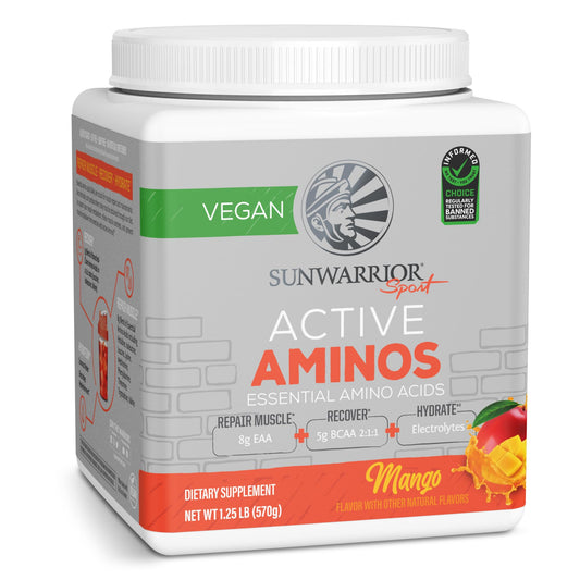 Sunwarrior Active Aminos scoop ready for a plant-based amino boost after workouts