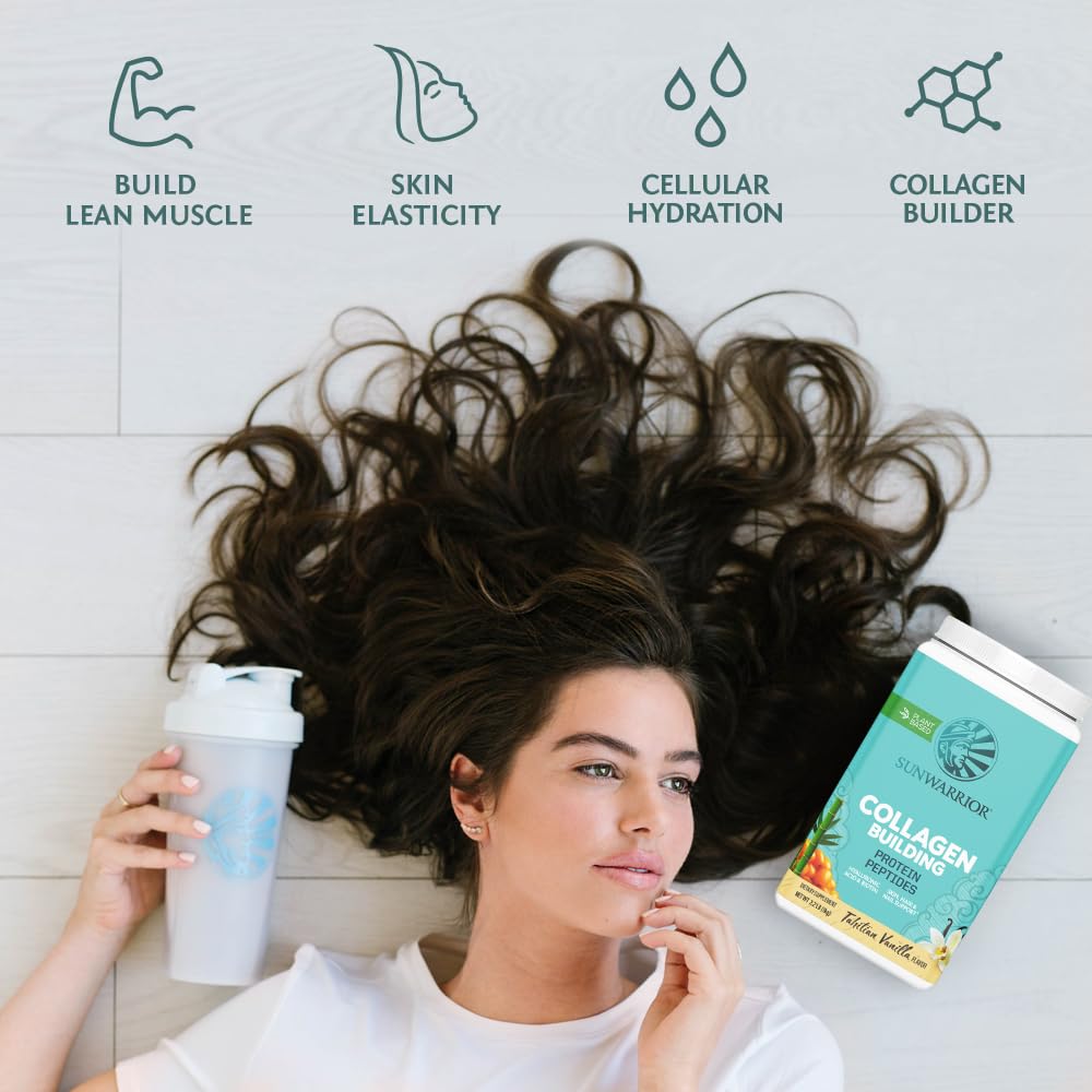 Sunwarrior amla-sea-buckthorn vitamin C sources boost the collagen-building formula.
