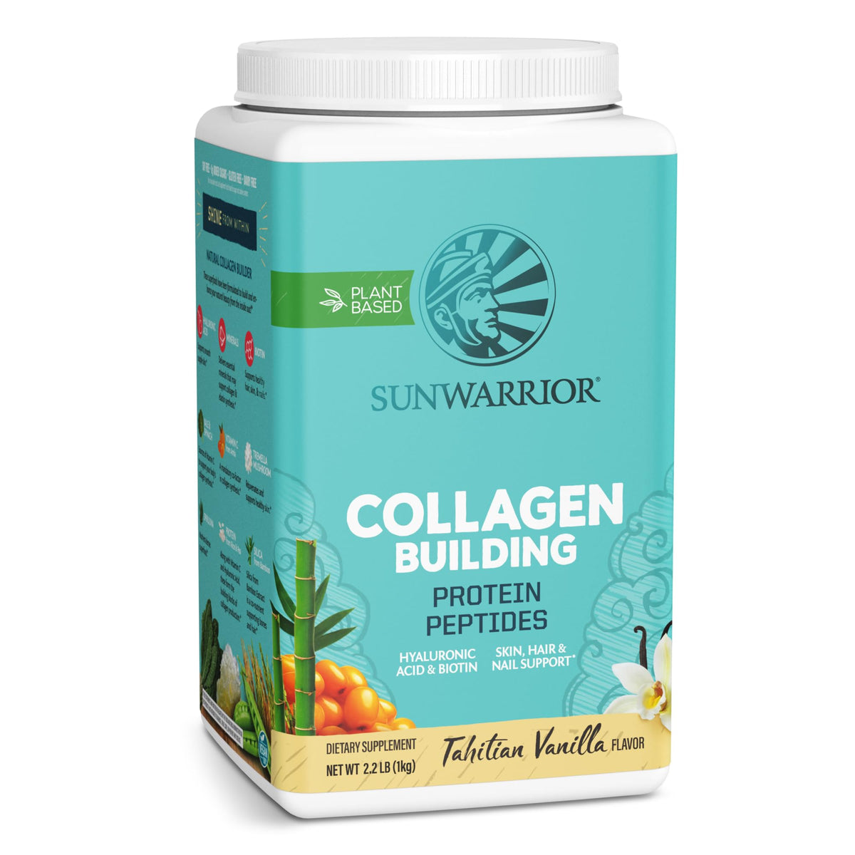 Sunwarrior Collagen Building bottle with vanilla flavor supports daily beauty routines.