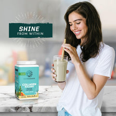 Sunwarrior Collagen Building vegan formula supports hair, skin, and nails.