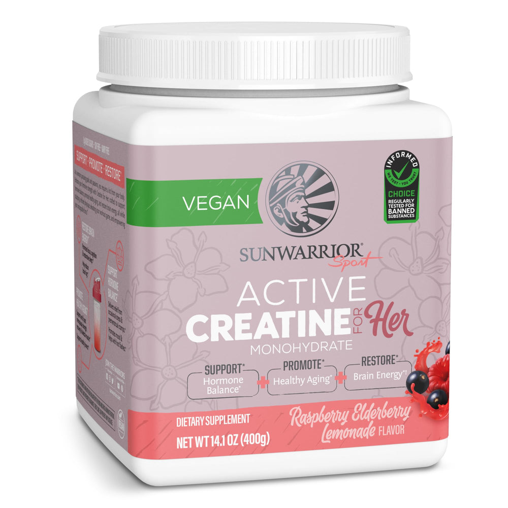 Sunwarrior Creatine for Women Raspberry Lemonade powder mixes smoothly for quick pre-workout energy