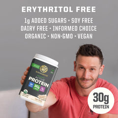 Sunwarrior non-GMO gluten-free dairy-free protein tub for clean plant-based fuel.