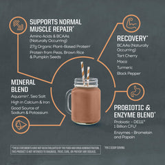 Sunwarrior ingredient panel reveals plant proteins and minerals in the protein powder.