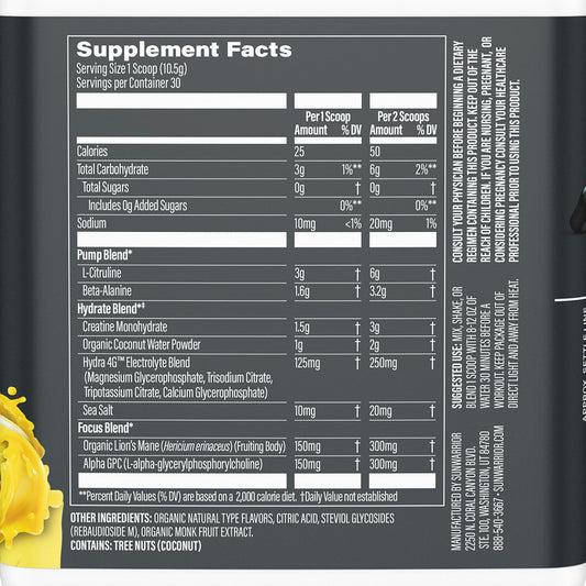 Sunwarrior Pre Workout scoop-dispense highlights convenient serving for quick energization.