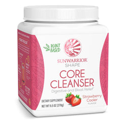 Sunwarrior Strawberry Cooler tub front, supports daily gut health.