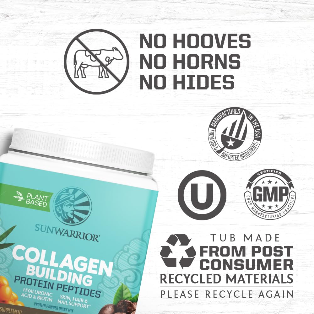 Sunwarrior coffee mug with blended collagen powder ready to sip