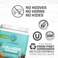 Sunwarrior coffee mug with blended collagen powder ready to sip