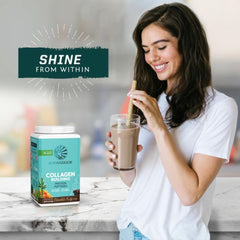 Sunwarrior vegan collagen powder chocolate dissolve mixer for shakes