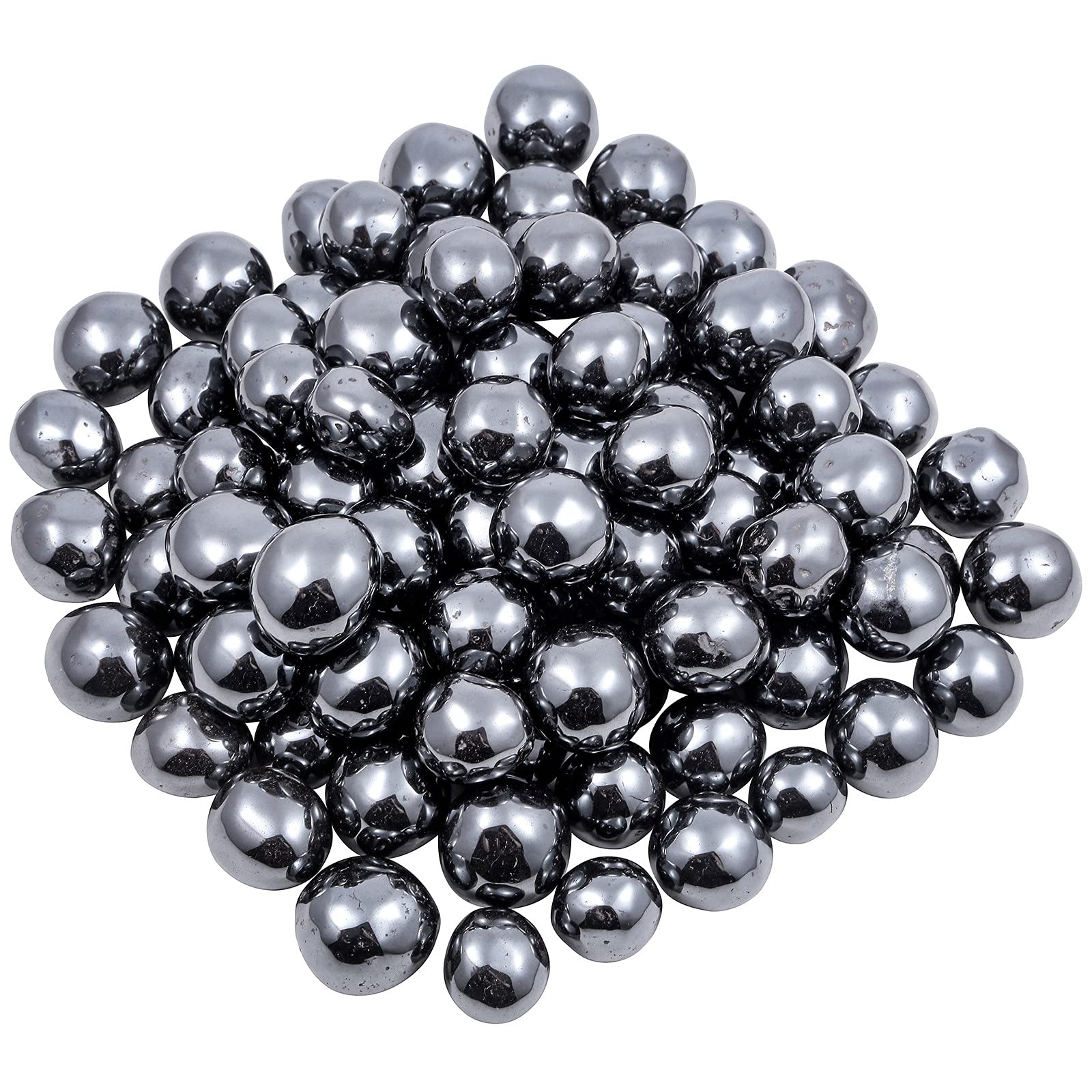 SUNYIK hematite tumbled stones bulk in a pile, ideal for crafts and meditation.