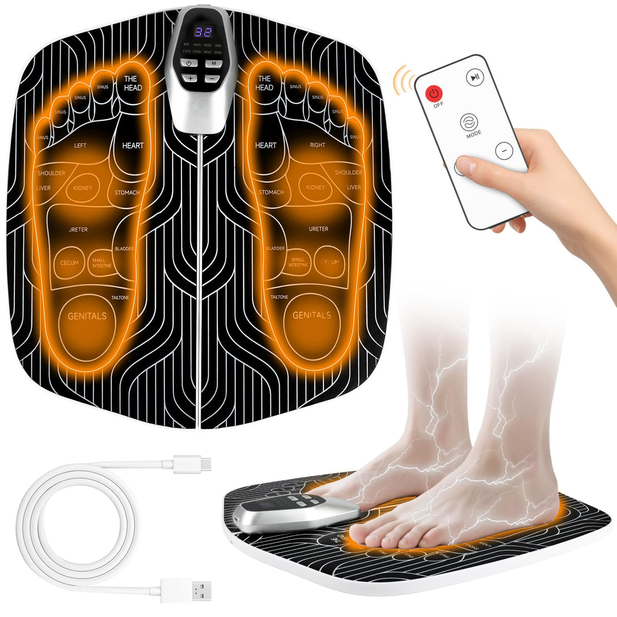 SUOIDOD EMS Foot Stimulator HK701A front view for portable pain relief