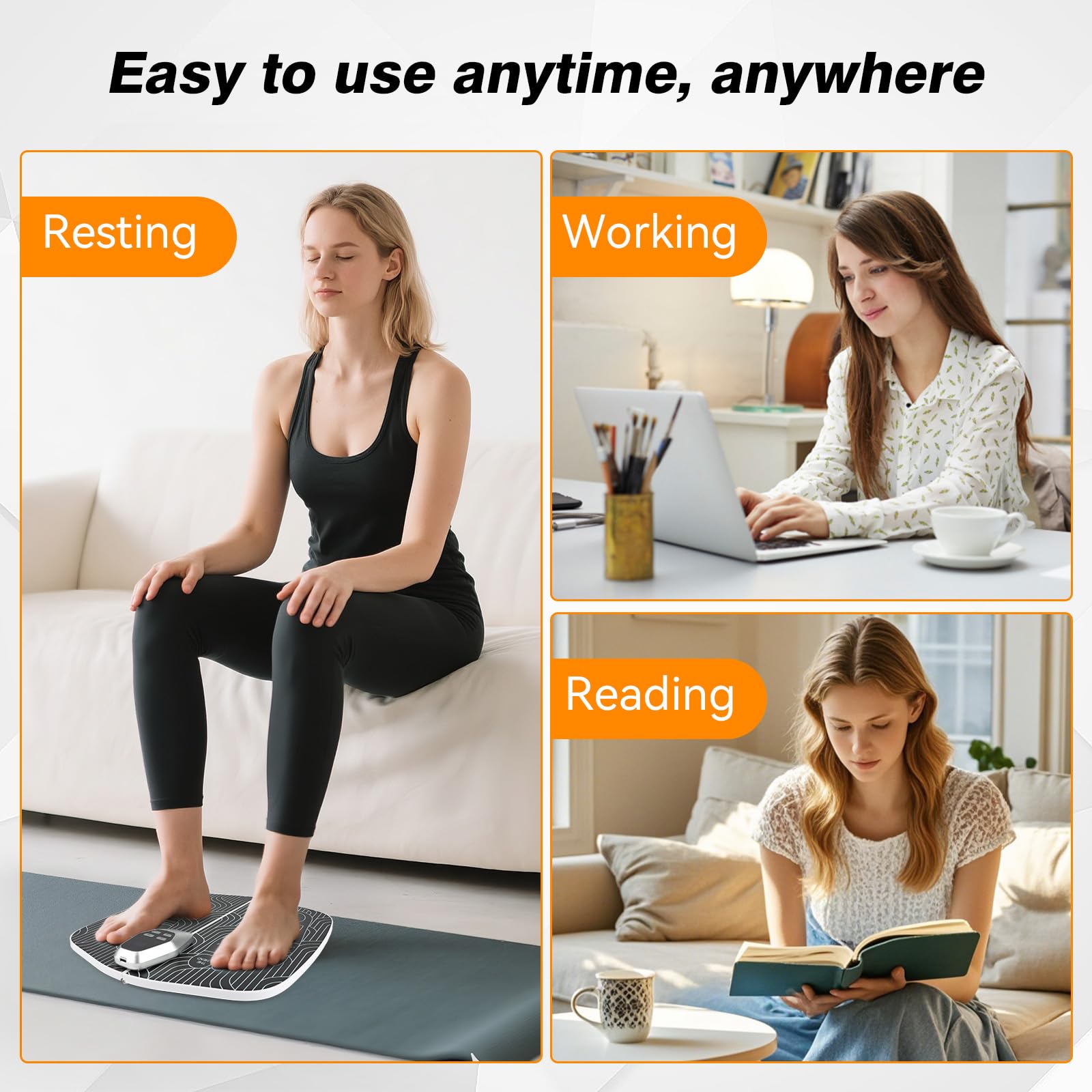 SUOIDOD EMS Foot Stimulator HK701A travel-use setup supports on-the-go relief