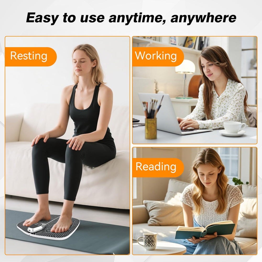 SUOIDOD EMS Foot Stimulator HK701A travel-use setup supports on-the-go relief