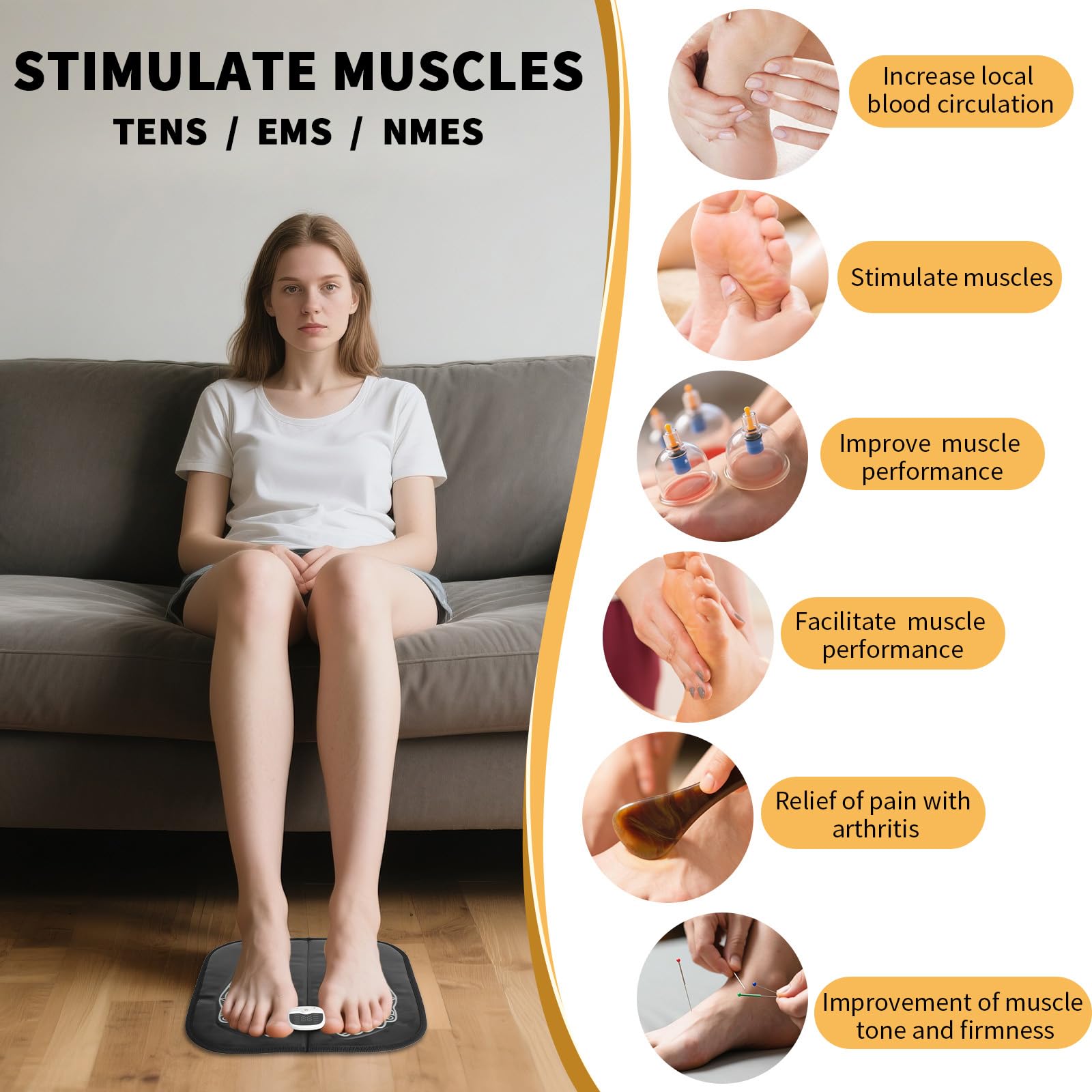 SUOIDOD muscle stimulation therapy for arms and shoulders demonstrating versatile relief