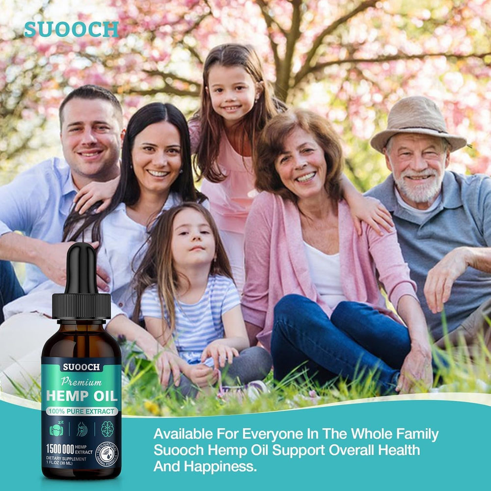 SUOOCH hemp oil drops lifestyle use on a calm evening.