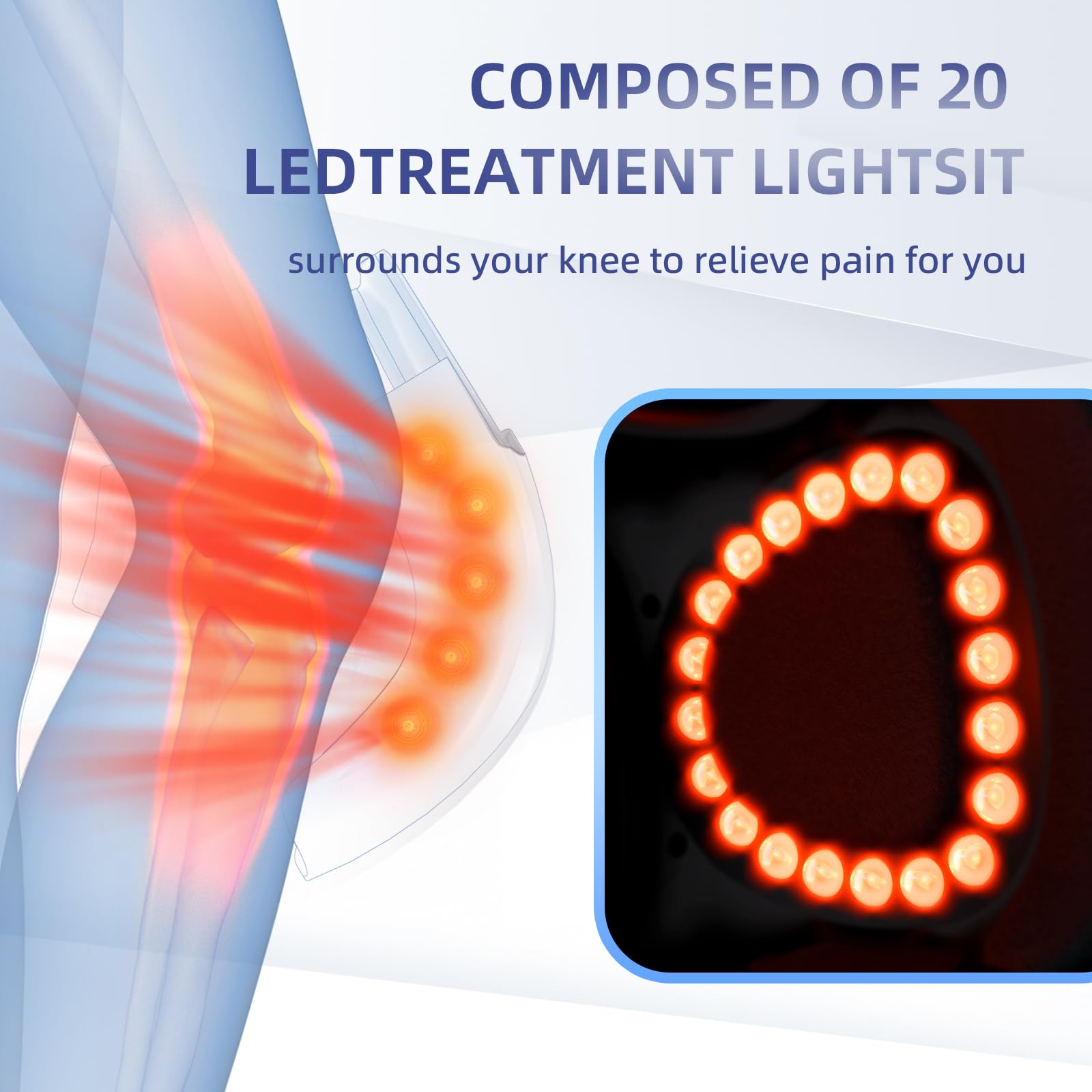 SUPBAND Knee Massager features 3D airwave massage for deep kneading sensations.