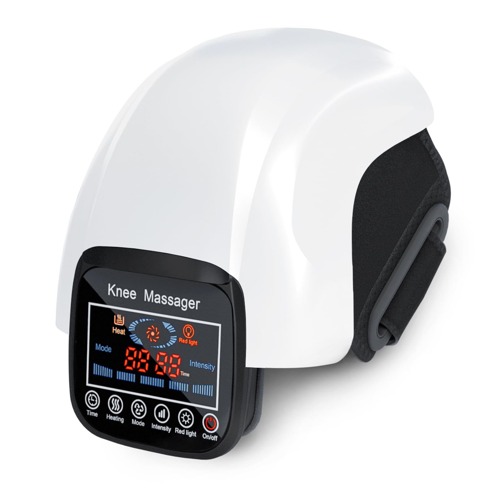 SUPBAND Knee Massager shows heat levels for comfortable relief on joints.
