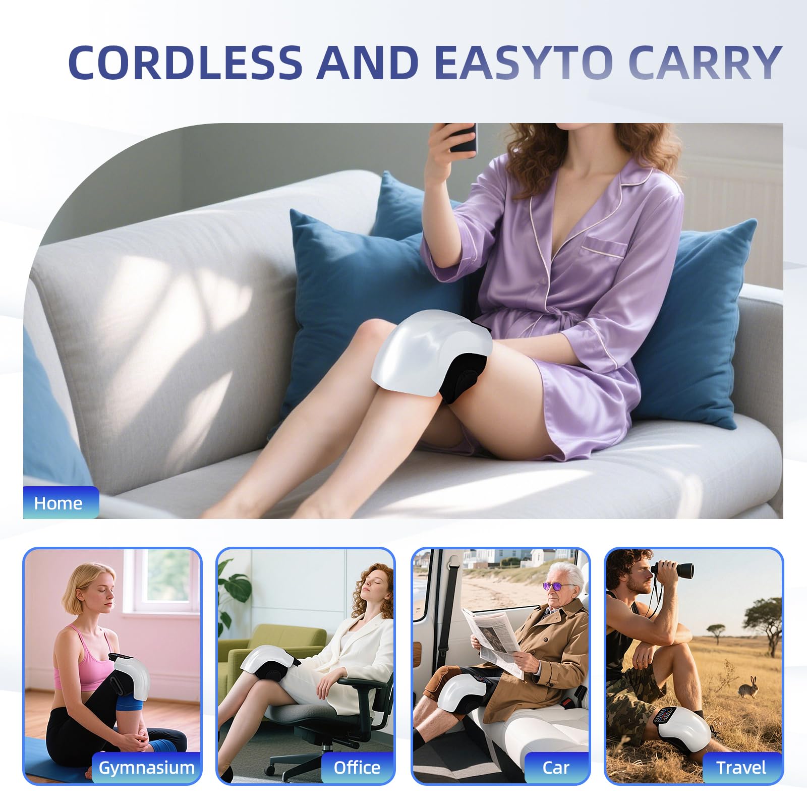 SUPBAND Knee Massager rechargeable battery supports extended use.