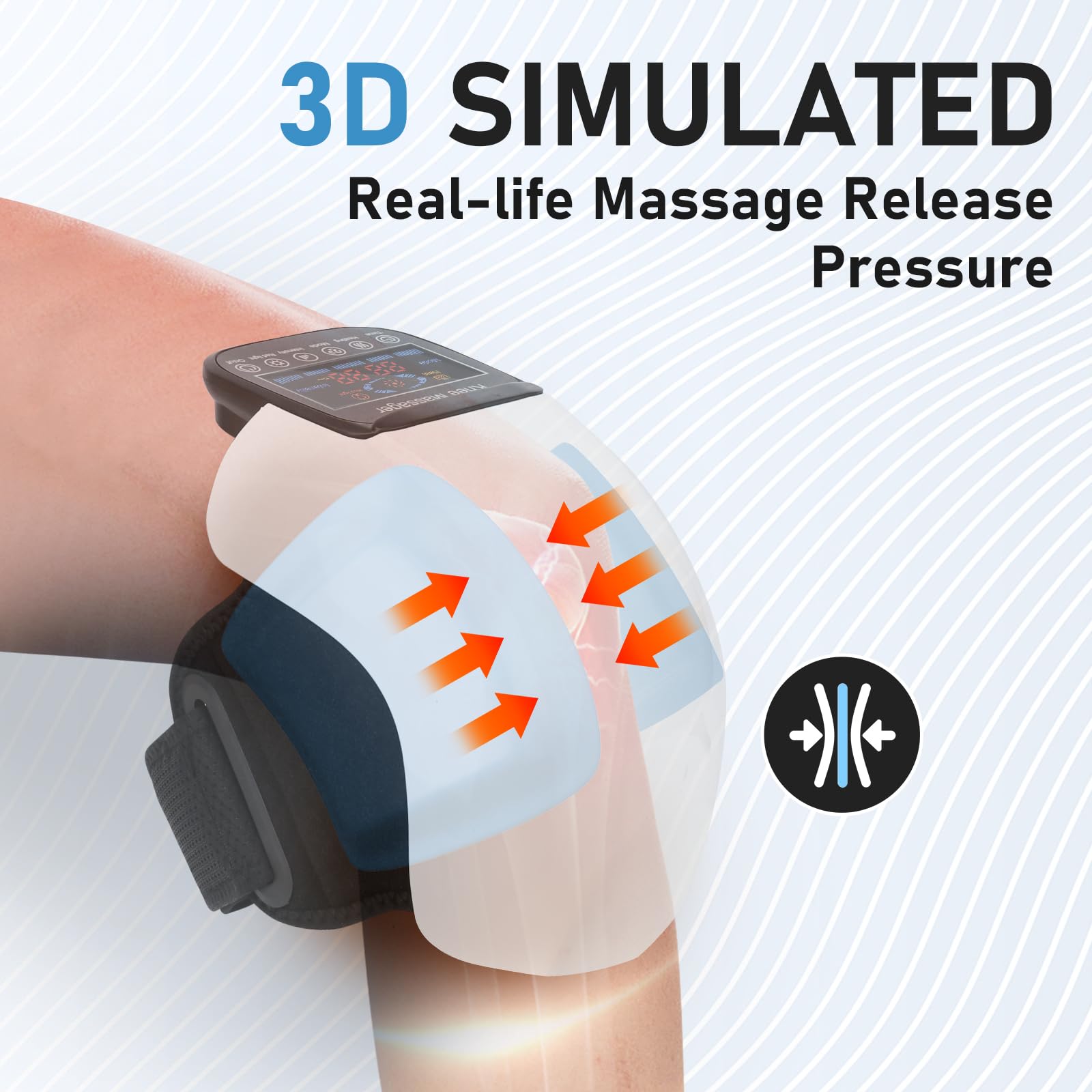 Supband knee massager timer function allows tailored session durations.