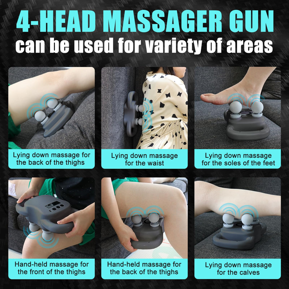 SUPBAND massage gun in use handheld with compact grip for control