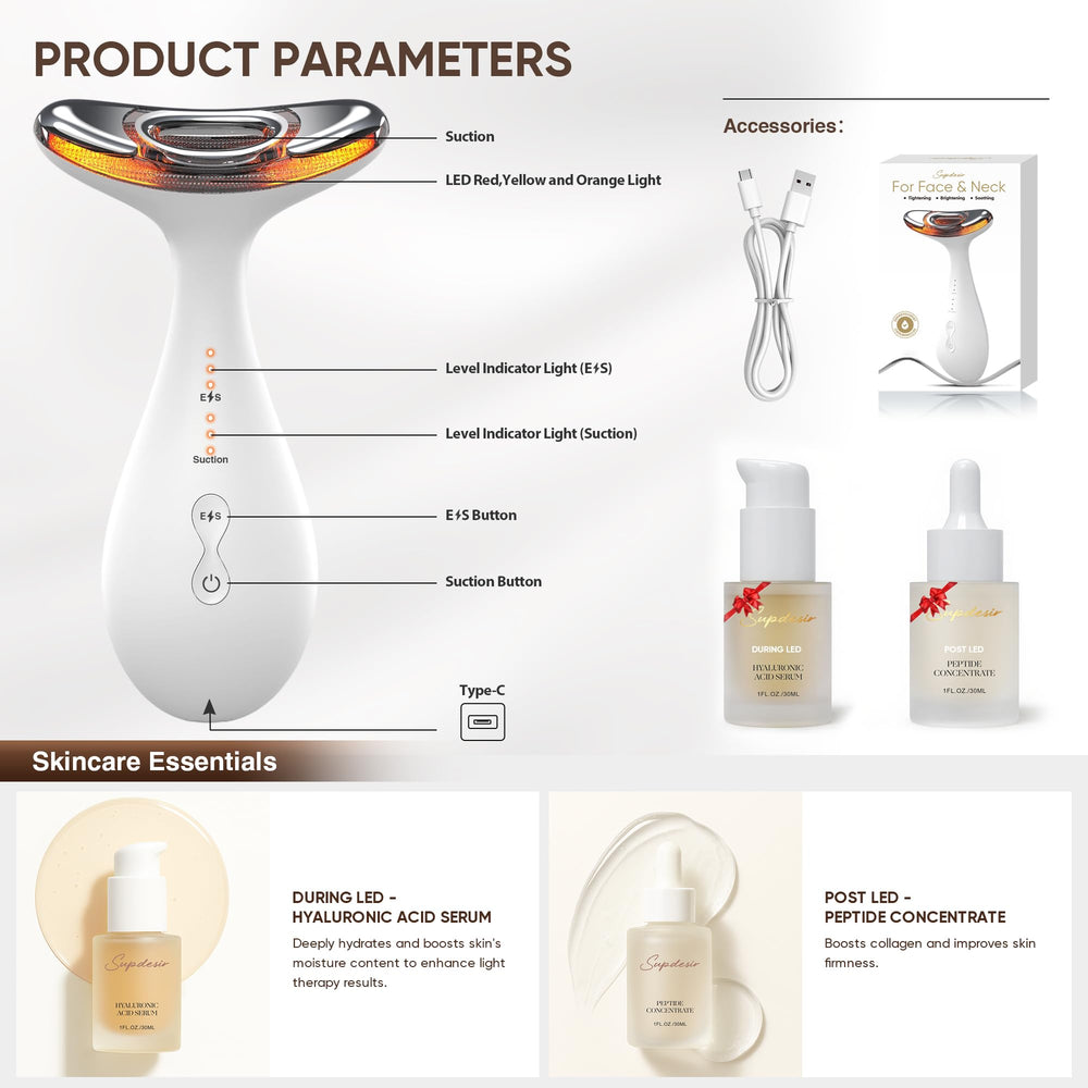 SUPDESIR serum and peptide concentrate included for massage hydration
