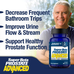 Bottle pouring out caplets from SUPER BETA PROSTATE Advanced