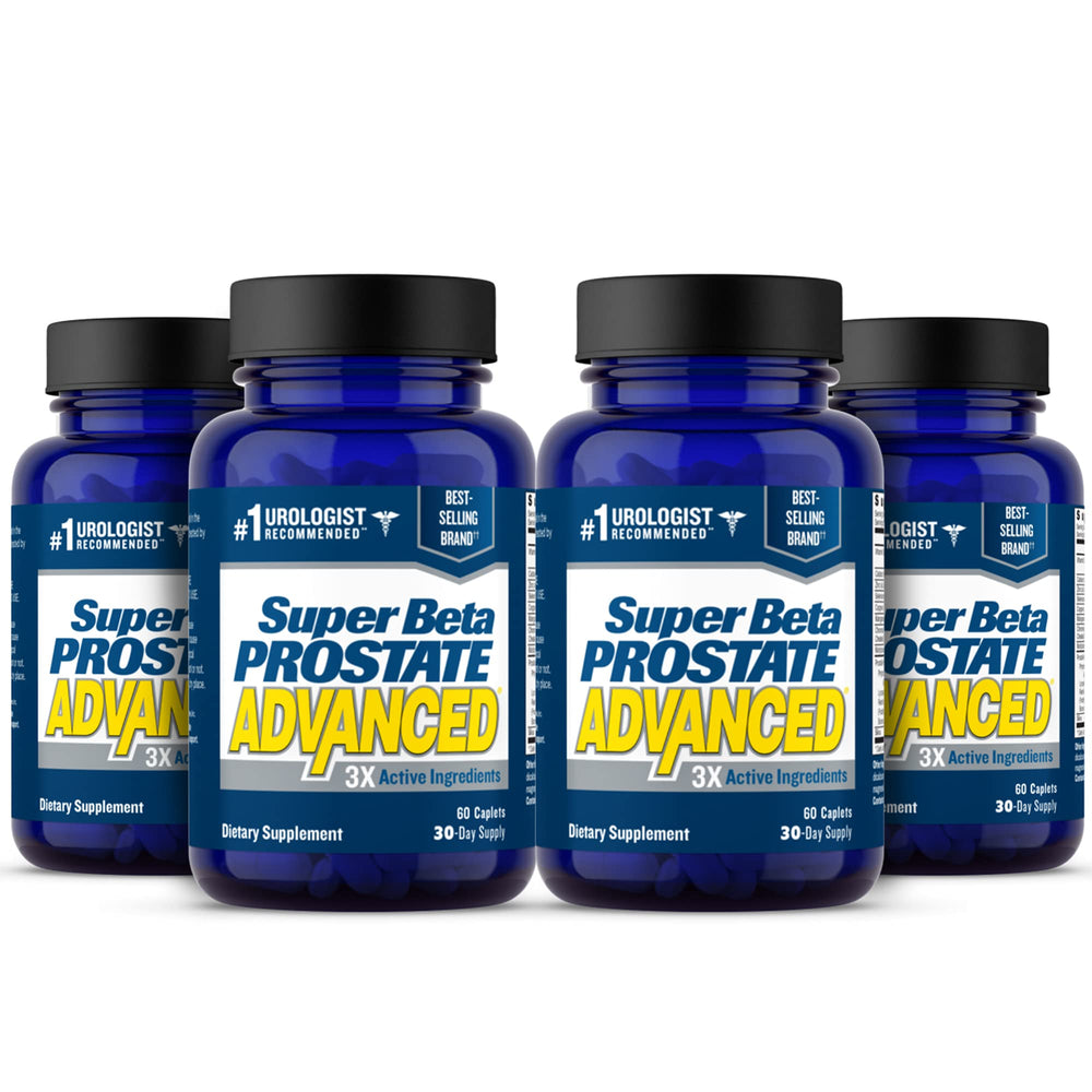 SUPER BETA PROSTATE Advanced bottle highlights sleep support for restful nights.