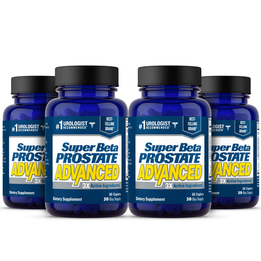 SUPER BETA PROSTATE Advanced bottle highlights sleep support for restful nights.
