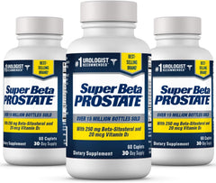 Super Beta Prostate bottle with capsules for daily urinary support.