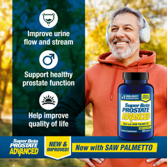 SUPER BETA PROSTATE capsules closeup highlights compact daily supplement