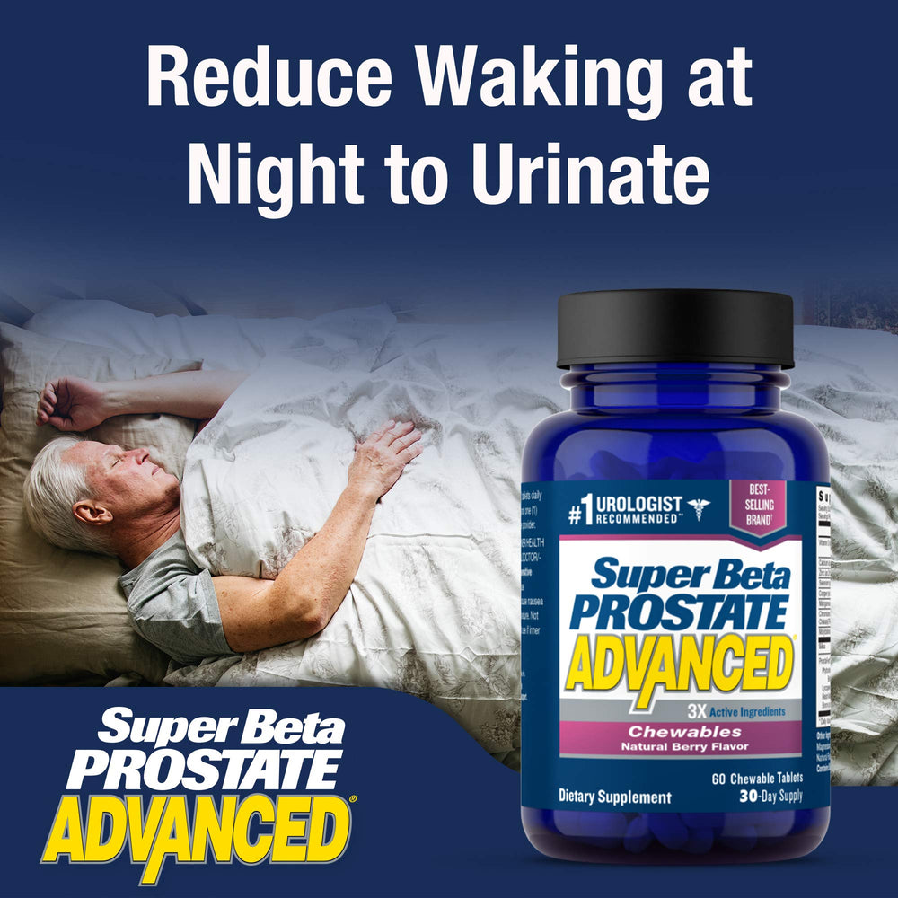 SUPER BETA PROSTATE, masticables para apoyo urinario y mayor comodidad.